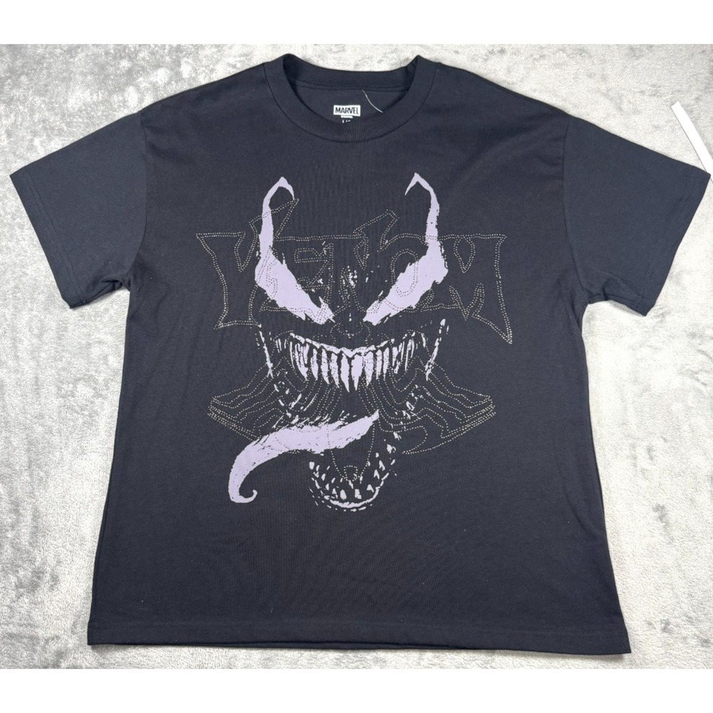 Marvel Venom Graphic Heavyweight T-Shirt Black Purple Mens Size L RN0101531